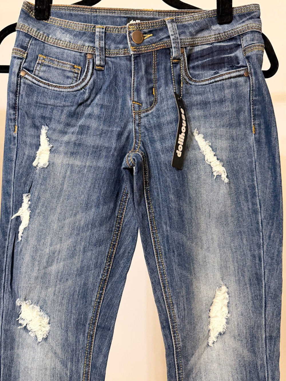 Dollhouse Blue Distressed Skinny Jeans